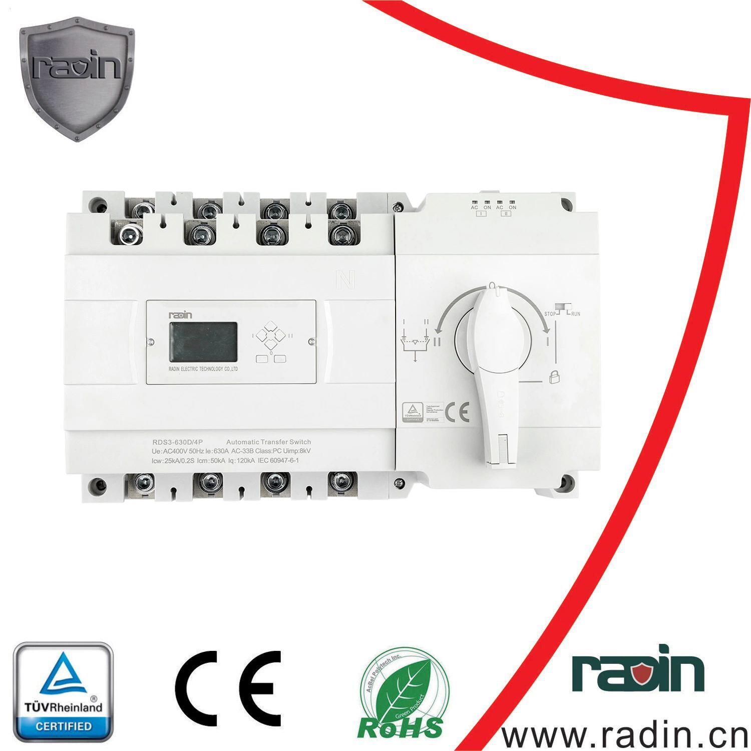 Tiempo de transferencia inteligente ajustable Interruptor de transferencia automática