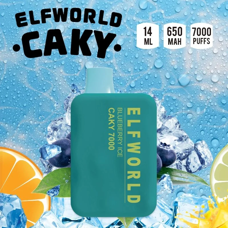 Bateria recarregável de 650 mAh pré-carregada de 14 ml da Elfworld Caky 7000 Isqueiro macaco descartável