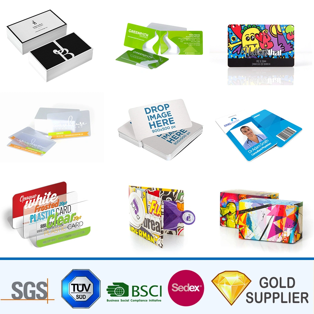 La estampación personalizada en blanco de alta calidad a todo color del logotipo de la Impresión de Tarjeta de Socio de plástico transparente de PVC para regalo de promoción de la tarjeta de identificación de la empresa