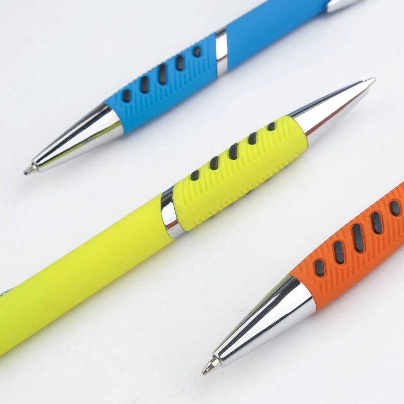 Wholesale Personalised Logo Rubber Frosty Promotional Plastic Ball Point Pen