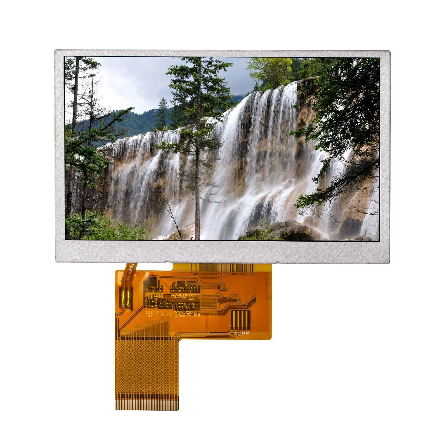 Ecrã LCD TFT de alta luminosidade 480X272 de 5.0 polegadas. Ecrã táctil resistivo/capacitivo opcional