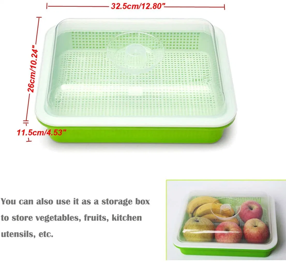 Eed Sprouter Tray 5 Pack, BPA Free Nursery Tray Seed Germination Tray Healthy Wheatgrass Seeds Grower & Storage Trays for Garden Home Office