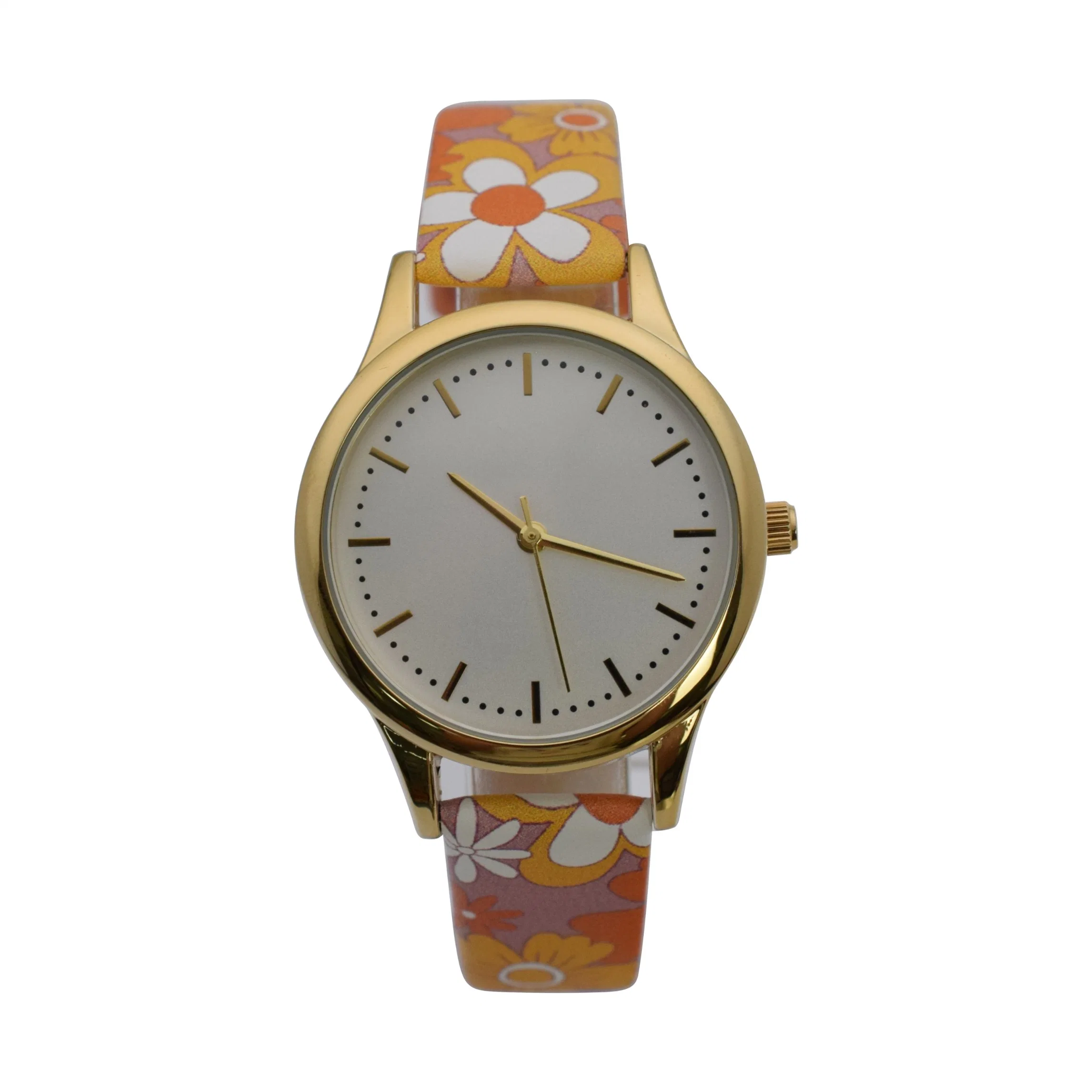 Promotional Custom Logo Wholesale Quartz Lady Watch Wrist Watch Flower Strap Watch