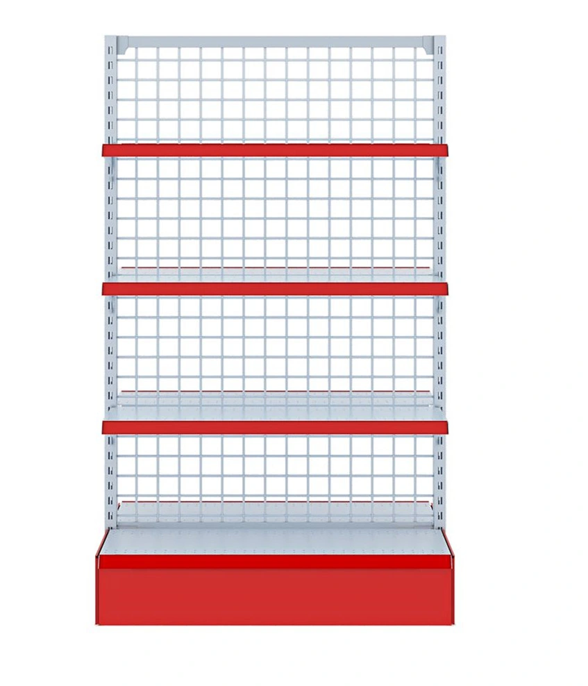 Hypermarket Display Stand Wire Mesh Back Panel Supermarket Shelves Steel Storage Racks