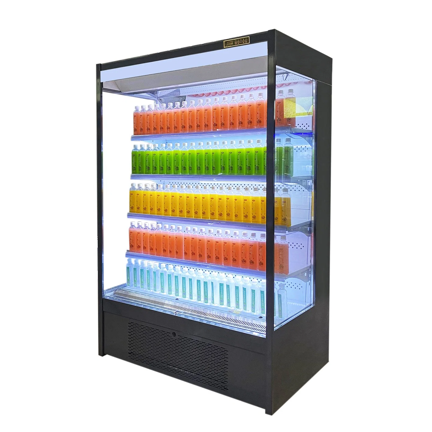 Low Electric Consumption Multi-Deck Open Display Fridge for Fruit, Milk, Drinks