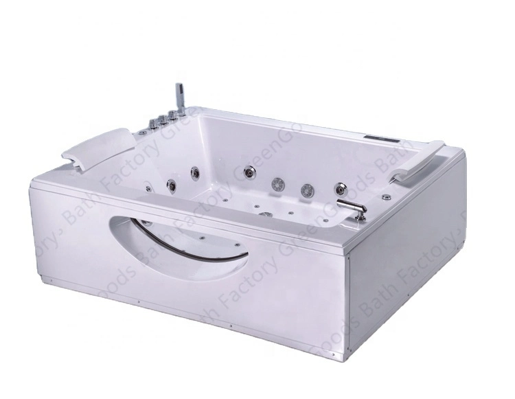 CE Shanghai Indoor Bathroom Family Use Unique Security Fiberglass Tub Luxury Air SPA Whirlpool Bathtub