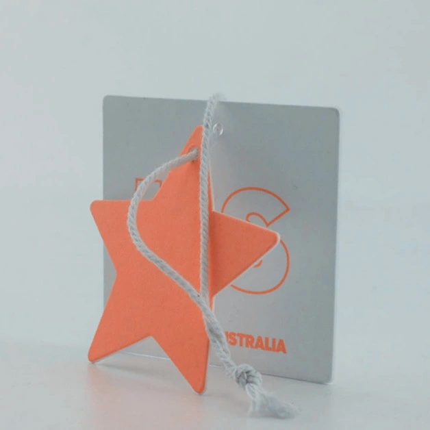 Custom Star Shiny Logo Coated Paper Clothing Tag