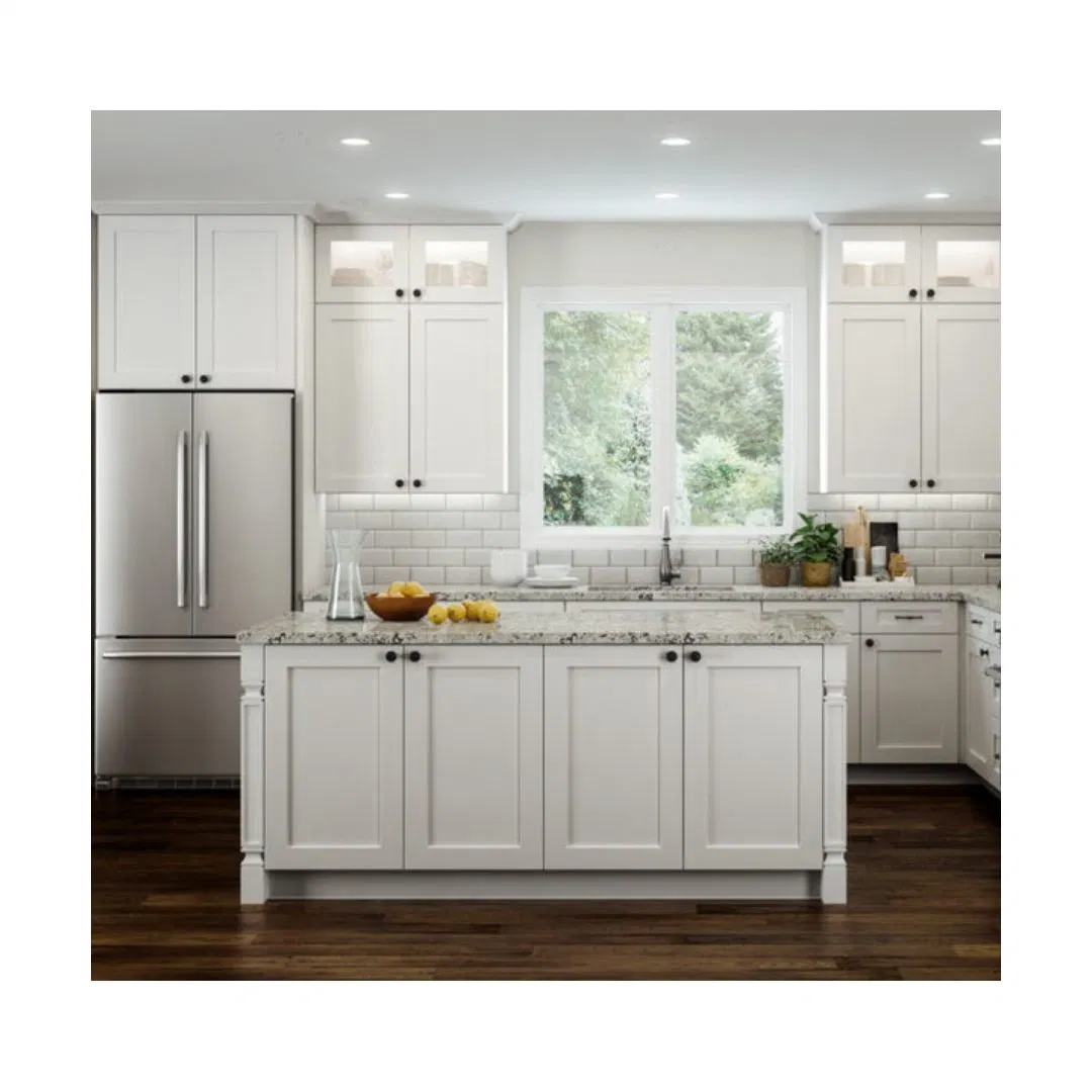 Modern Style Kitchen Cabinet Counter Top with Solid Wood Body and High-Quality Glossy Stone