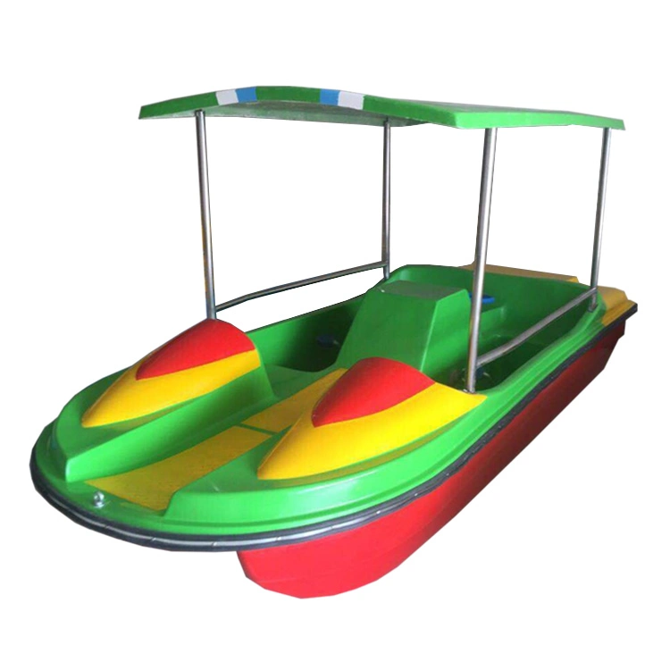 Amusement Park Factory Hot Sale Four-Seat Fiberglass Adult Pedalboat