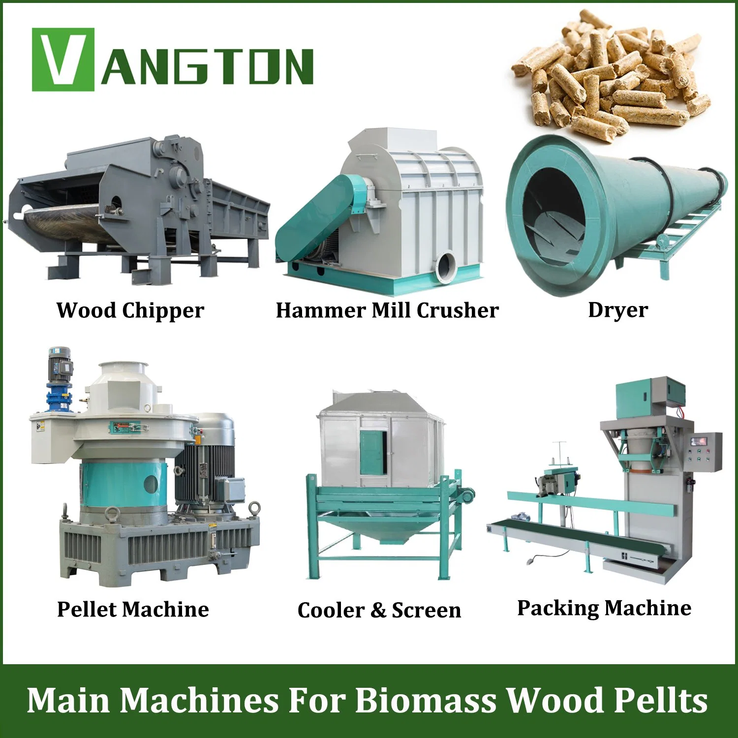 Sawdust Straw Rice Husk Biomass Wood Pellet Machine for Coconut/Peanut/Shell/Palm/Leaf/Bagasse/Branch