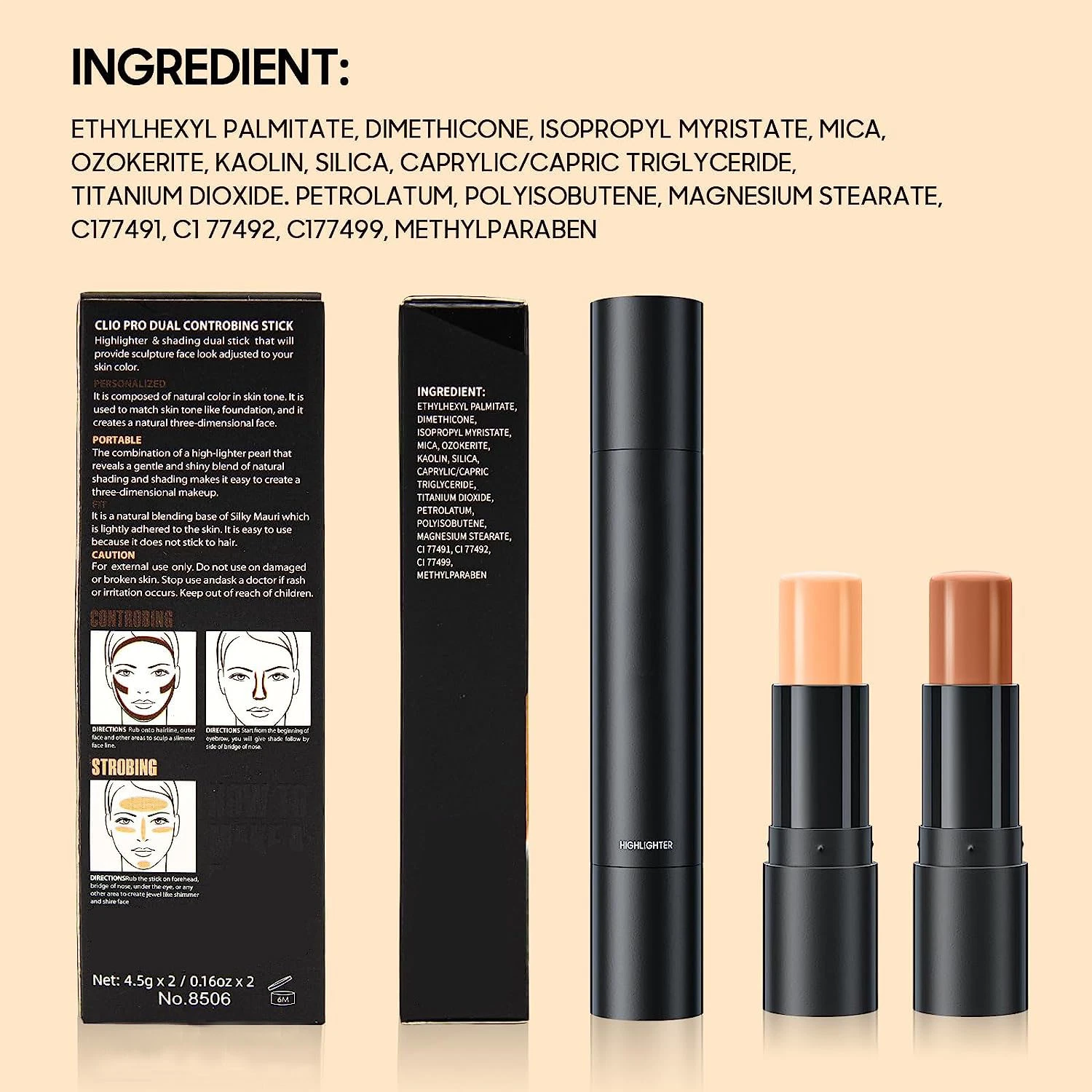 Private Label Matte 3 Dimension Contour Stick Cosmetics