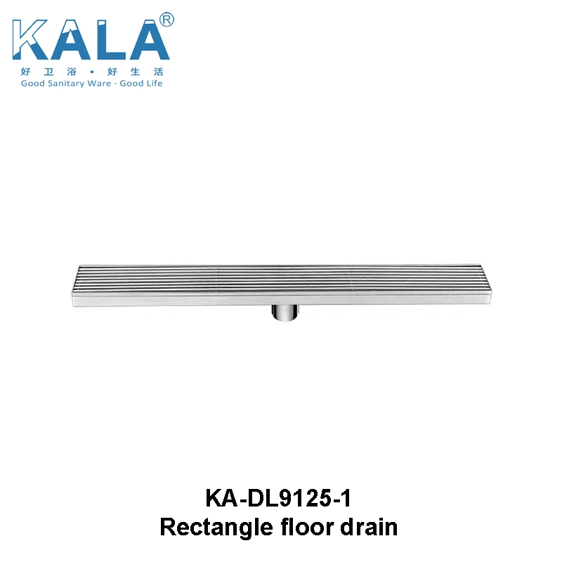 Kala 304 Stainless Steel Rectangle Floor Drain with Different Size Drainer Waste Basket