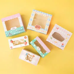 New Fashion Fancy Window Sweet Pie Boxes Folded Biscuit Package Boxes