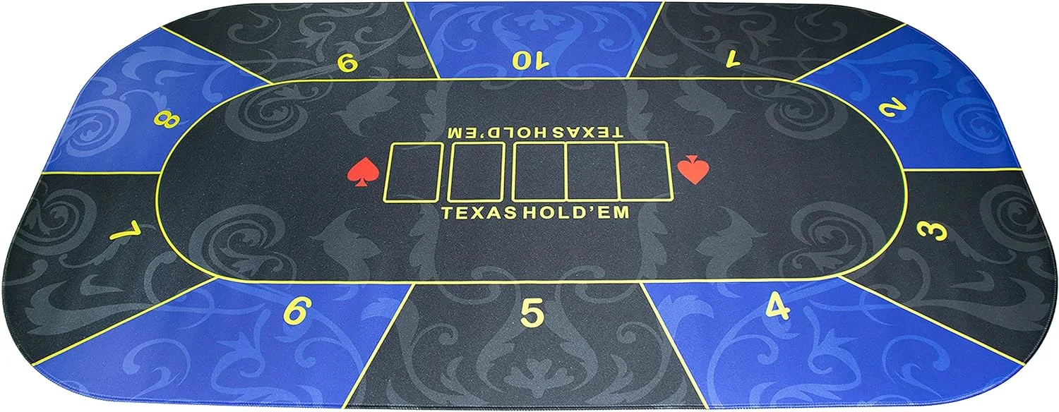 100% Customized Design Rubber Board Game Poker Table Mat Texas Hold'em Poker Pad