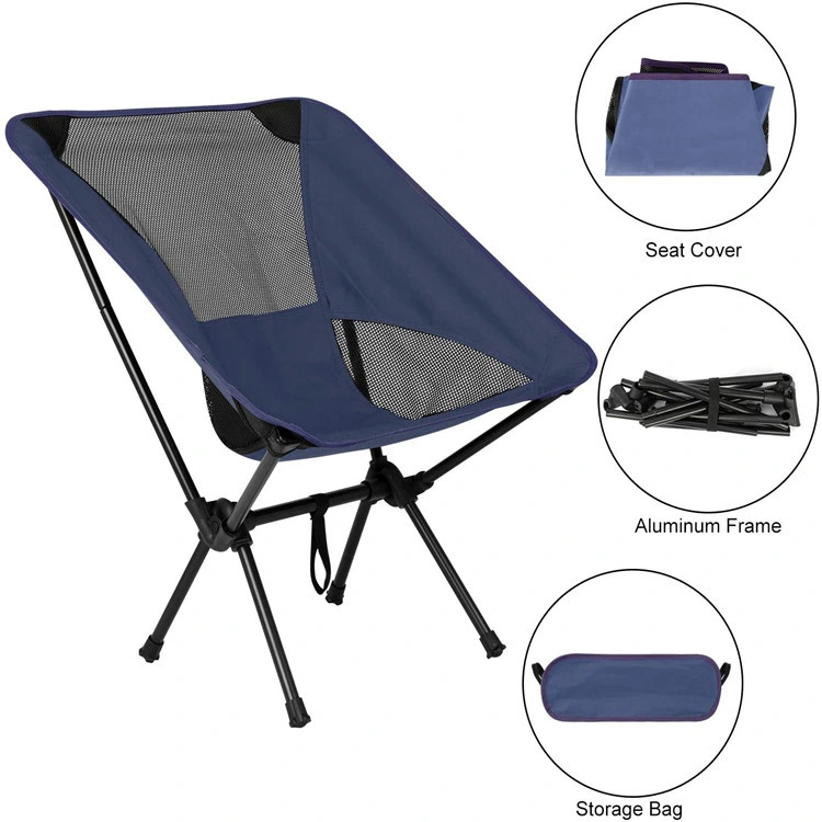 Chaise pliante portable personnalisée pour la lune, idéale pour le camping, la pêche et les pique-niques