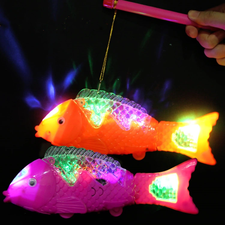 Electric Fish Luminous Music Projection Swing Simulation Animal Interactive Robot Fish Toys for Cat Dog Plastic Fish