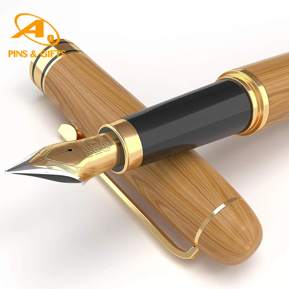 Celluloid Wood UV Office Gel Metal Beautiful Luxury Products Whiteboard Marker Free Sample The Best Gift Roller Ball with 2 Cartridges Fountain Pen