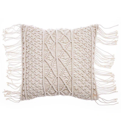 45X45cm 100% Cotton Macrame Handmade Cotton Thread Pillowcover Geometry Bohemia Cushion Covers