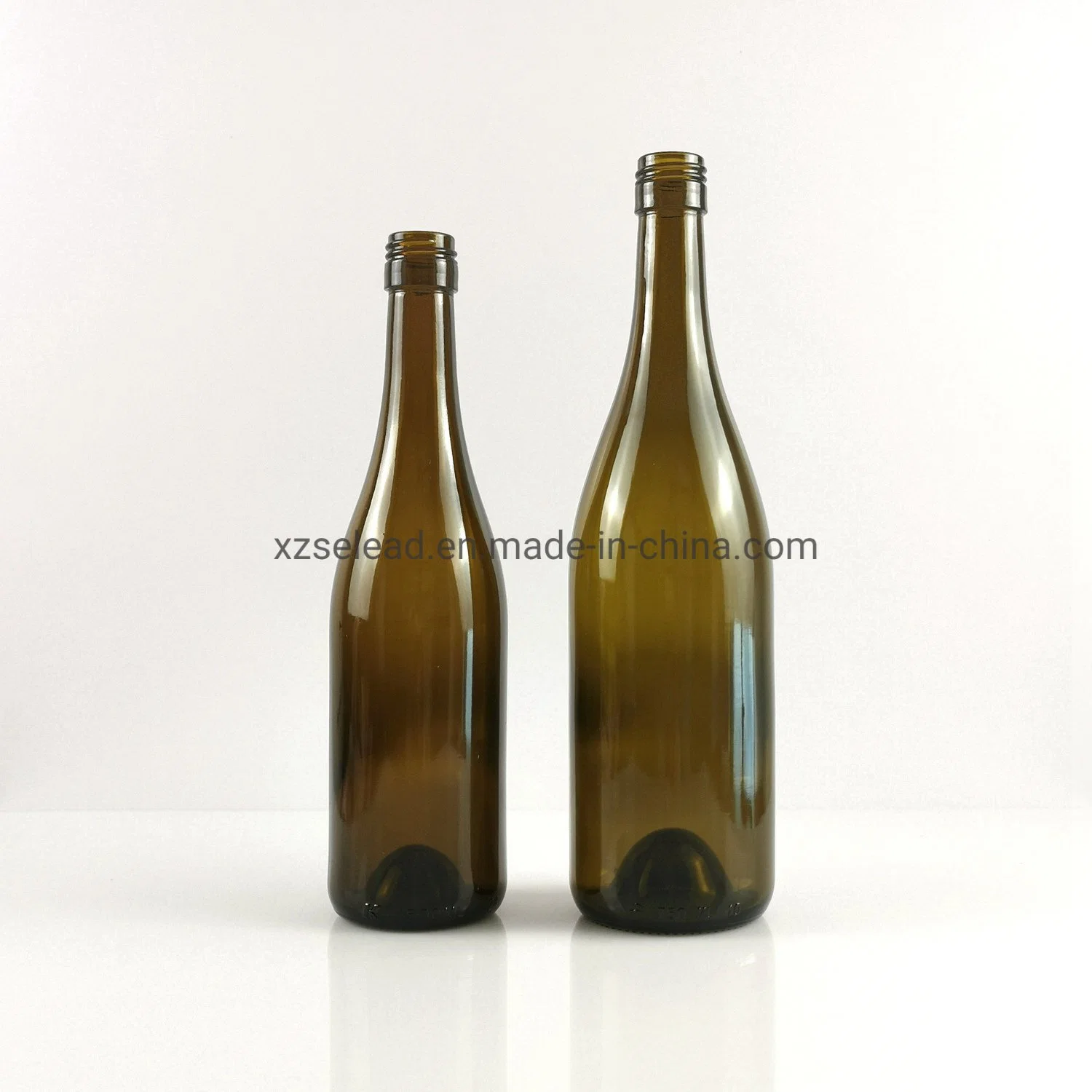 Garrafas de vinho de vidro de champanhe verdes/âmbar de 750 ml