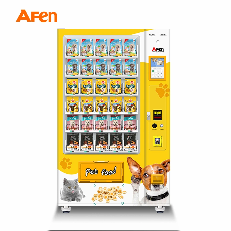 Af 24 Stunden Selbstbedienungs-Pet Food Verkaufsmaschine Große Kapazität Verkaufsautomaten mit Kühlschrank in der Öffentlichkeit