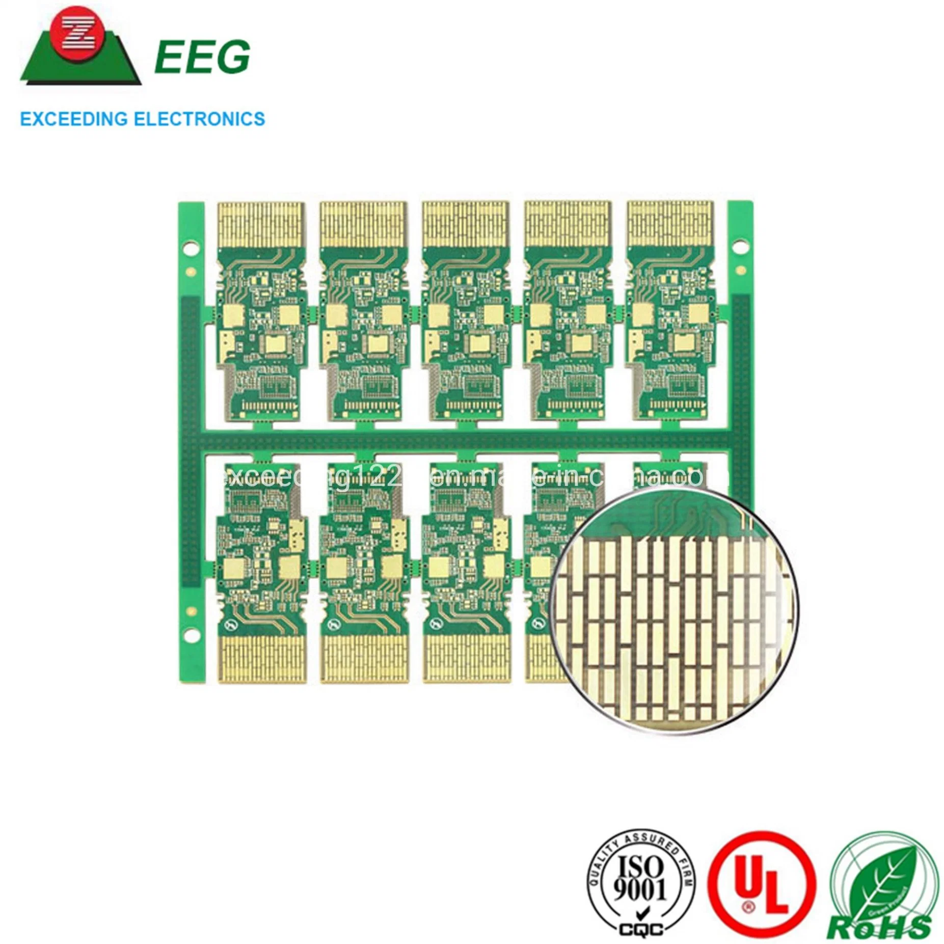 Multilayer HDI PCB Board and Circuit Board PCB with Gold Fingers RF Circuit Design for Electronics