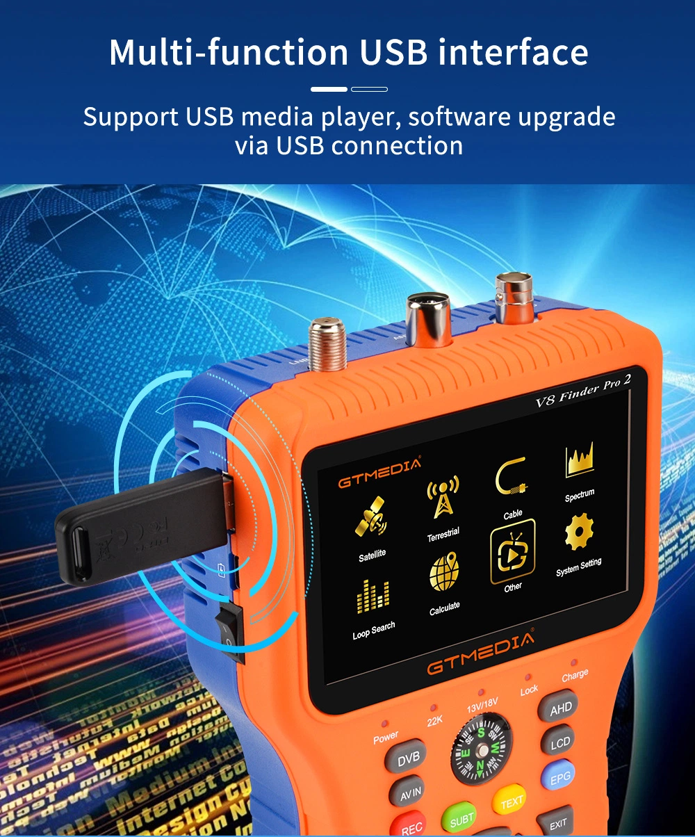 V8 Gtmedia Finder PRO 2 Satellite Finder DSPTA-C Signal Numérique par Satellite Finder