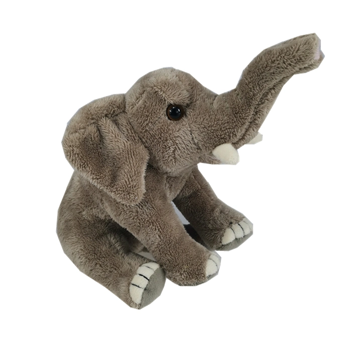 Venta al por mayor de 20 cm de material reciclado ecológica silvestre elefante realistas juguete de felpa para la Educación para Niños