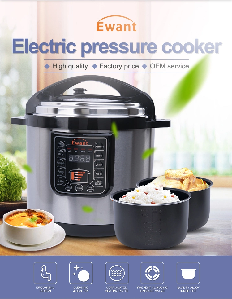 Large Capacity OEM Stainless Steel Commercial Electric Pressure Cooker 10L for Hotel Restaurant