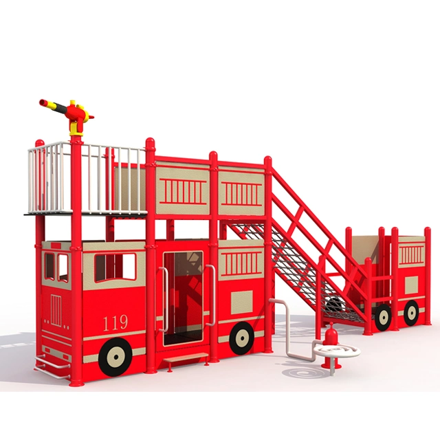 PE Board Fire Truck Children's Entertainment Slide Equipment