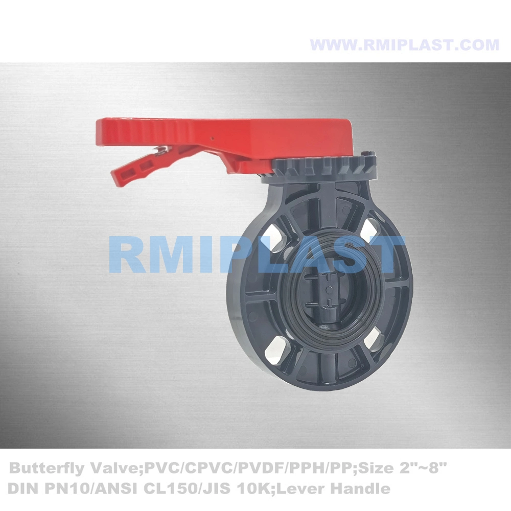 PVC Butterfly Valve of Manual Operate Wafer Lug Type Butterfly Valves by JIS 10K Pn10/DIN2501/ANSI Class125/150 for Water Pipe System