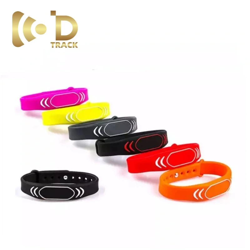 Logo Printing Programmable Wristbands RFID Silicone RFID Bracelet 13.56MHz NFC ISO14443A for Festival Access Control Resuable Silicon RFID Wristband