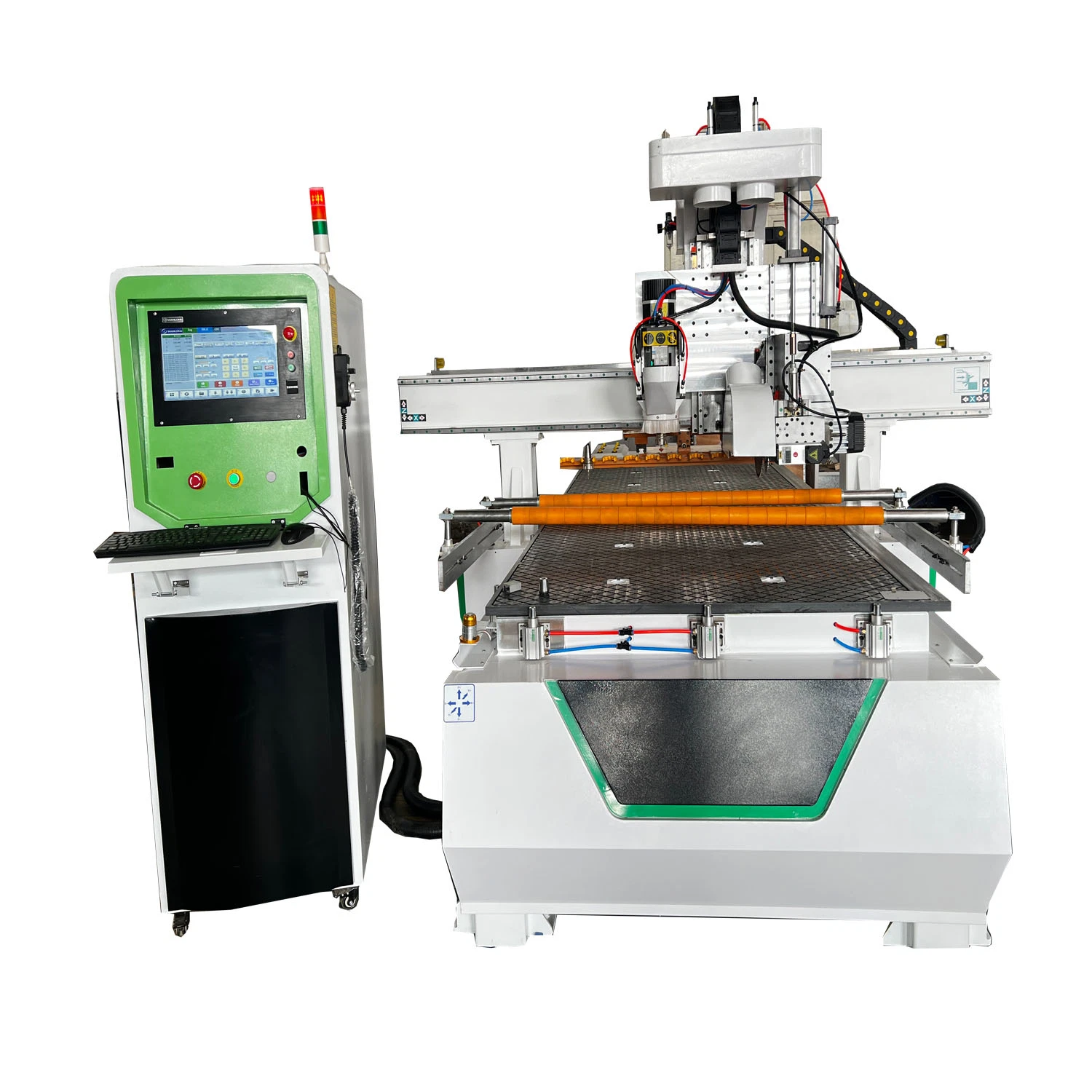 Linear Automatic Tool Changer CNC Router Wood Cutting Machine with Saw for Plywood MDF