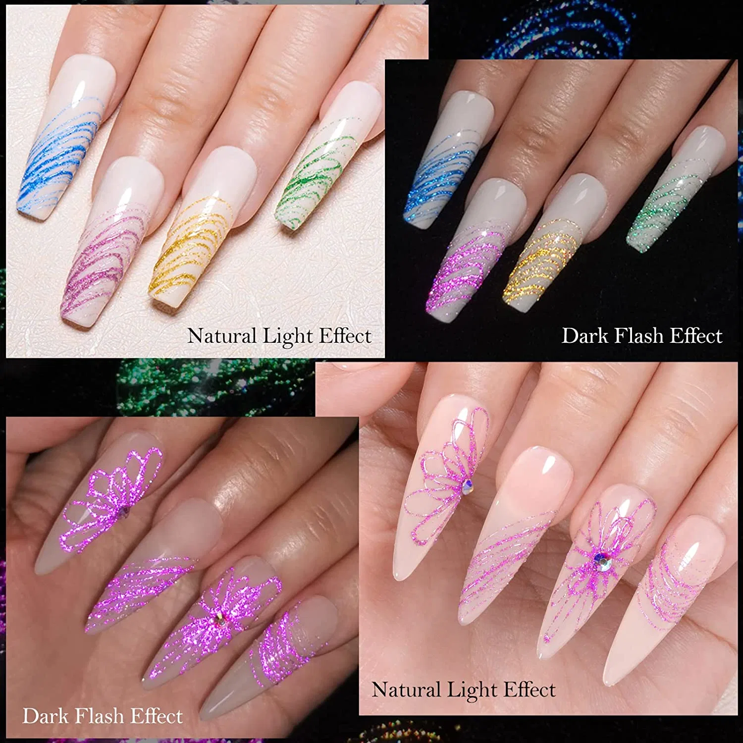 Wholesale/Supplier Diamond Reflective Disco Glitter Spider Gel for Nail Art