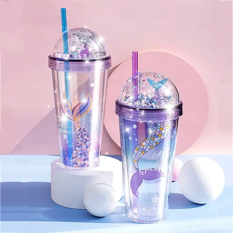 Juice Milk Coffee Tea Starry Sky Drinking Water Cup Clear Plastic Cups