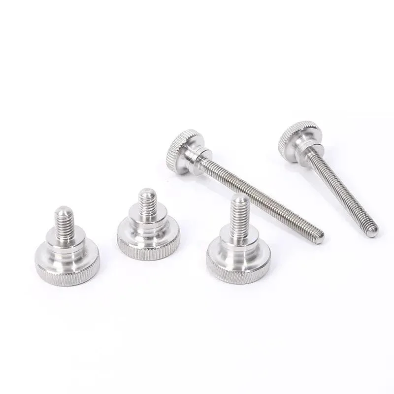 in Stock Wholesale/Supplier Stainless Steel GB835 Hand Twist Fine Adjustment Bolts Large Flat Round Head Knurled Thumb Screws