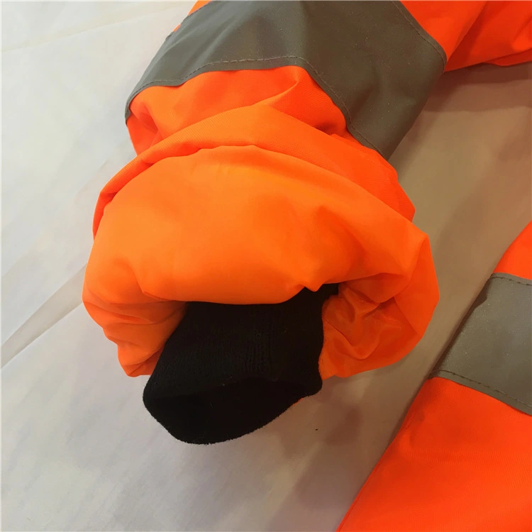 Moda Ropa de trabajo mecánico de seguridad uniformes de color Naranja reflectante Chaqueta Heavy Duty de alta visibilidad exterior resistente al agua cubra