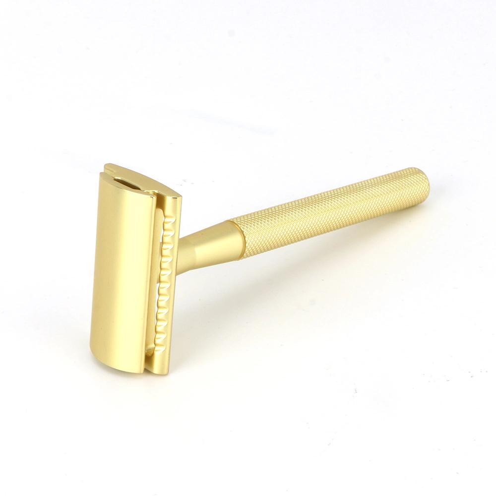 New Golden Color Customized Packaging Brass Handle Classic Design Metal Shaver Wet Shaver Safety Razor