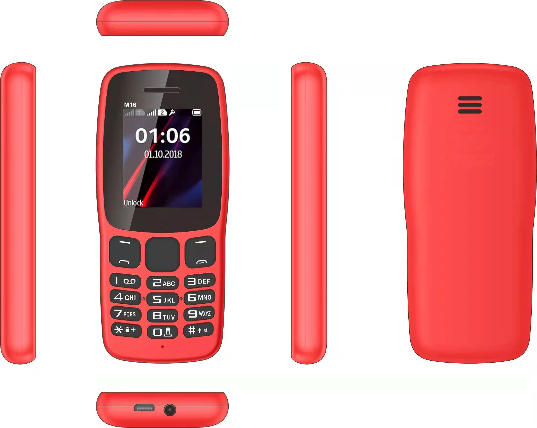 OEM ODM Feature Phone 1.8inch Cheap Mobile Phone Quad Band with Torch