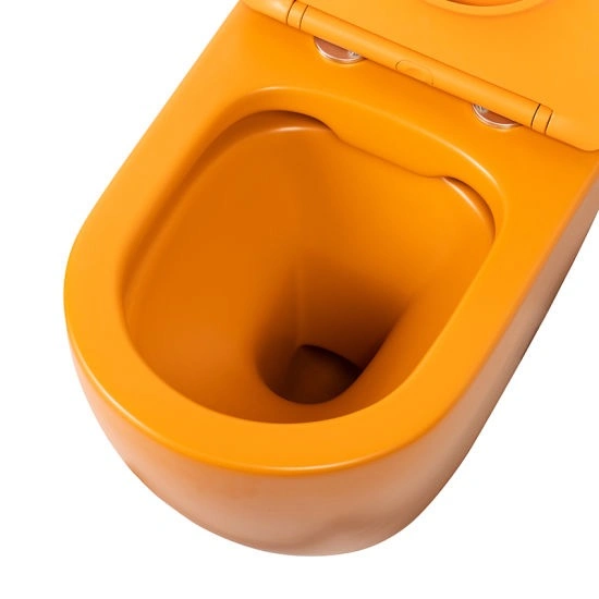 Sanitaire en céramique WC suspendu avec chasse d'eau double personnalisable en couleur.