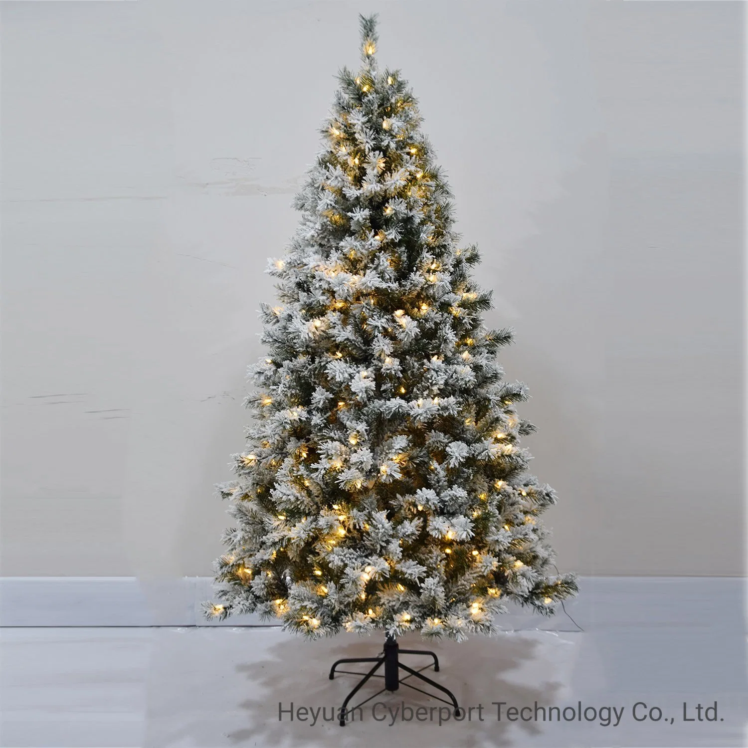 Bajo precio 7.5FT Gaint Artificial árbol articulado con la luz de varios colores para el día de Navidad.