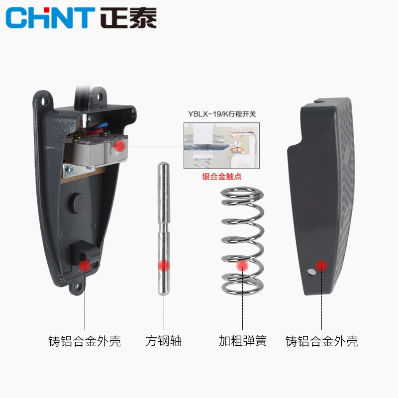 Chint Original Yblt-Ekw/5A/B 110V 220V 230V 240V 380V AC 12V 24V 48V 74V 100V DC Chnt Cast Aluminum Alloy Foot Switch