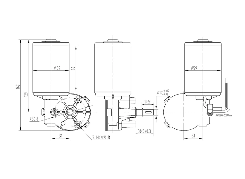 Eléctricos de ahorro de energía DC Motor de engranaje helicoidal para carro de golf