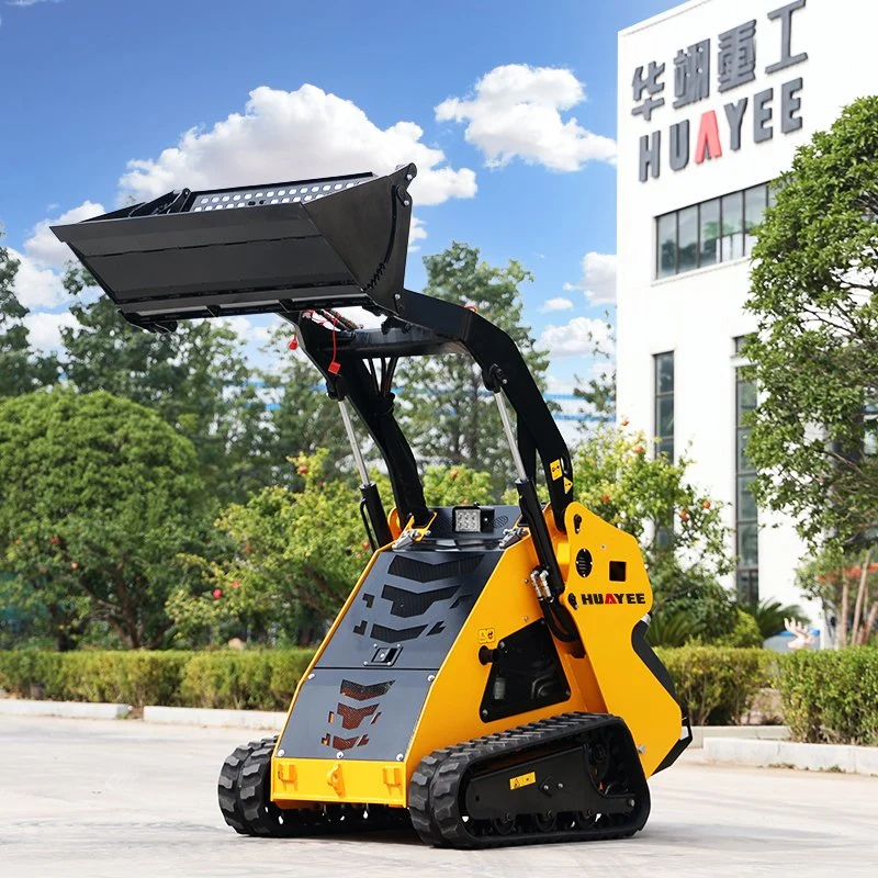 China Hy380 Mini Skid Steer Loader with Forest Mulcher 500kg Track Crawler Skid Steer Loader for Sale Fast Delivery