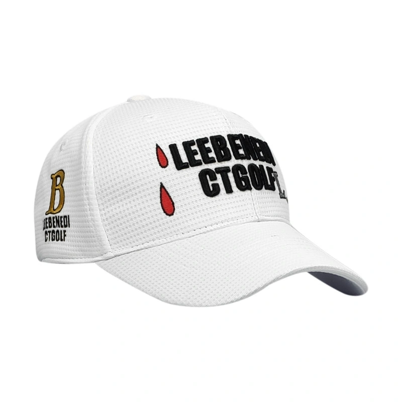 Custom 6 Panel 3D Printing Logo Quick Dry Golf Hat Lightweight Laser Hole Golf Cap