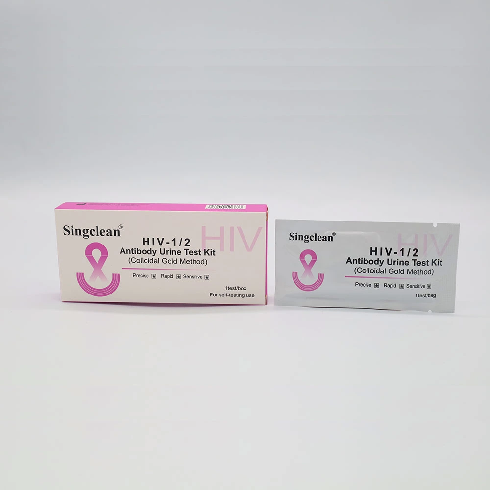 Singcنظيف بالجملة CE معتمد من مختبر واحد سريع التشخيص IVD جهاز طبي جهاز البول فحص HIV 1/2 Urine Antibody Test for فحص فيروس نقص المناعة البشرية