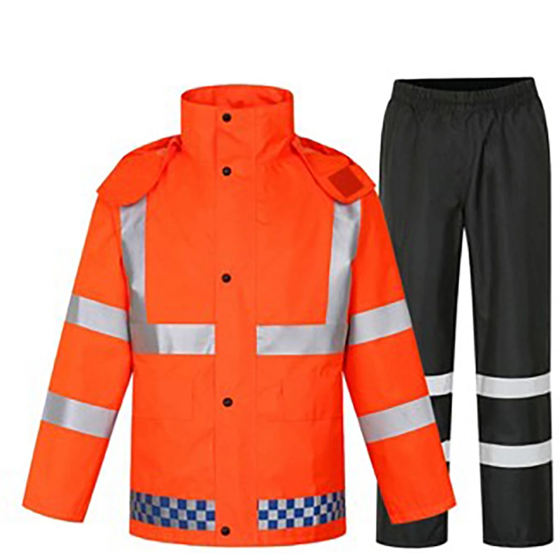 Alta calidad visibilidad Seguridad reflectante ropa de trabajo impermeable traje chaqueta y pantalones