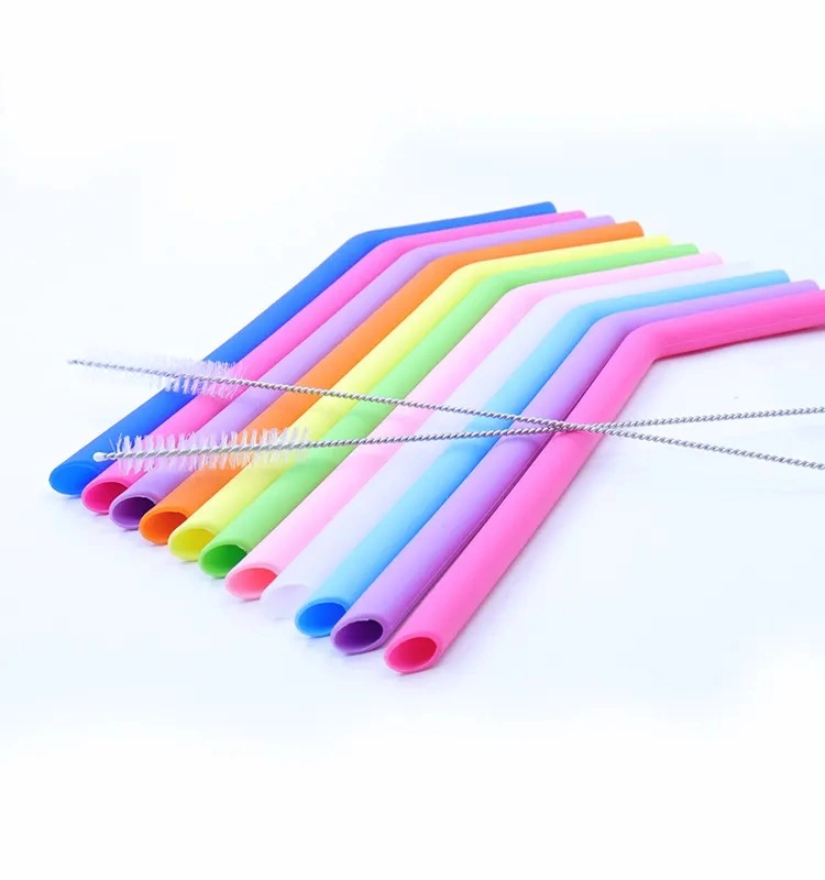 Portable Food Grade Eco Friendly Collapsible Bend Silicone Drinking Reusable Straw