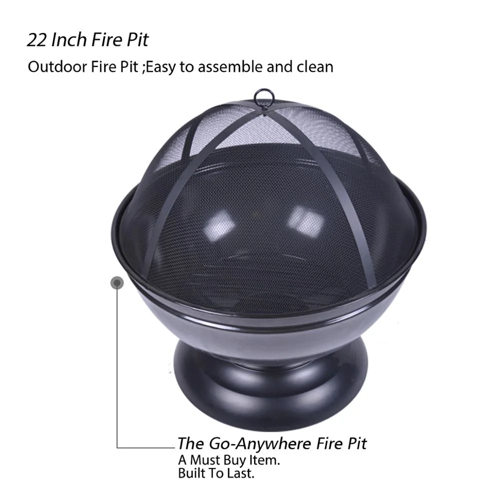 Hot Selling Outdoor Black Large BBQ Steel Pit Fire Bowl