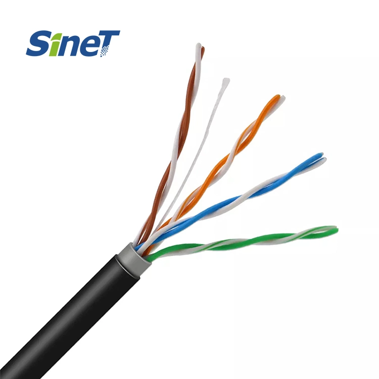 Outdoor Waterproof UTP Cat5e Cable 24AWG Bare Copper CCA