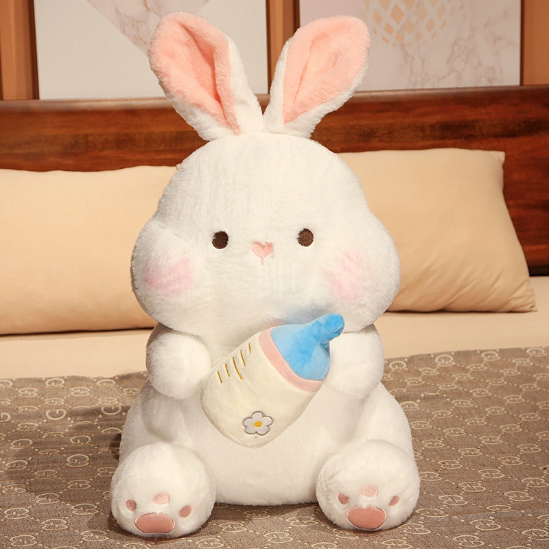 Premium Soft Rabbit Plush with Milk Bottle Pillow Stuffed Toys